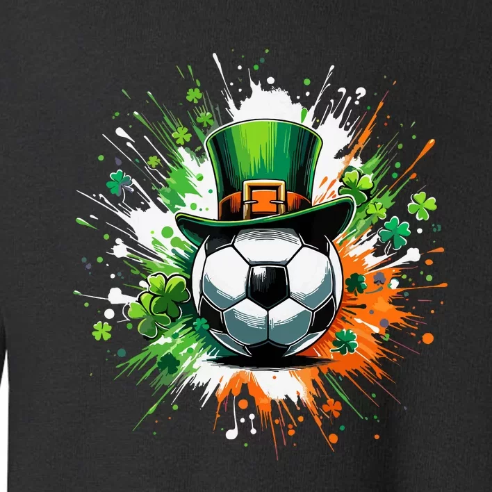 Soccer Ball Leprechaun Hat Irish Shamrock Patricks Day Toddler Sweatshirt