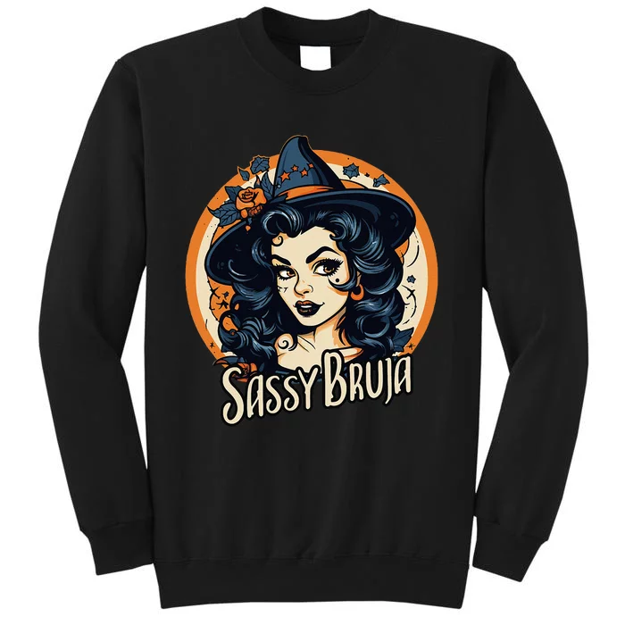 Sassy Bruja Latina Mexican Halloween Witch Tall Sweatshirt