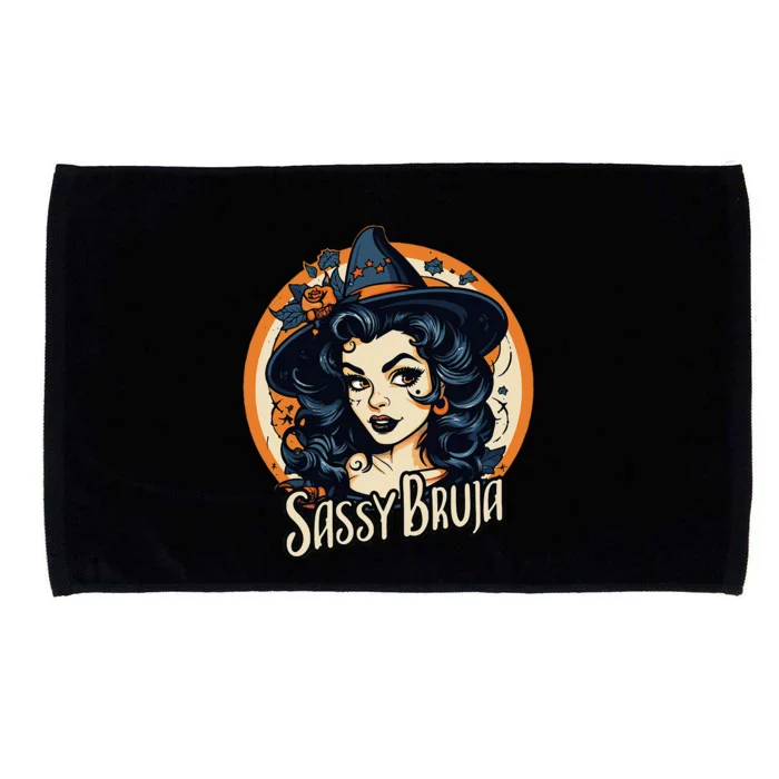 Sassy Bruja Latina Mexican Halloween Witch Microfiber Hand Towel