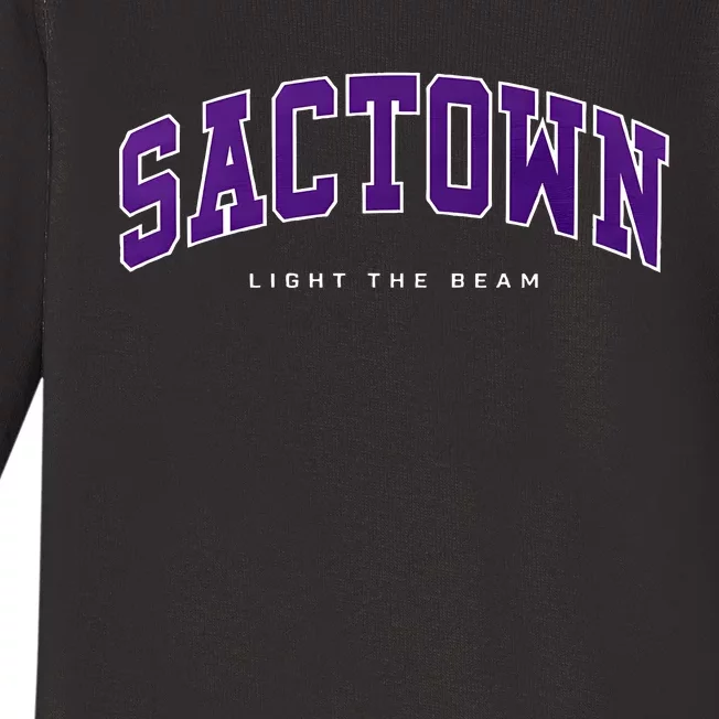 Sacramento Basketball Light The Beam Basketball Baby Long Sleeve Bodysuit