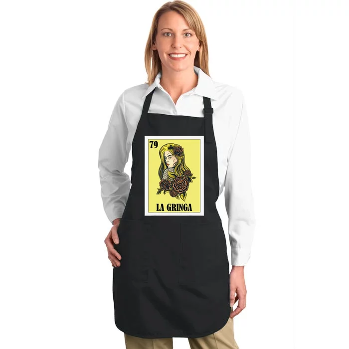 Spanish Blondie Lottery Design Mexican Bingo La Gringa Full-Length Apron With Pocket