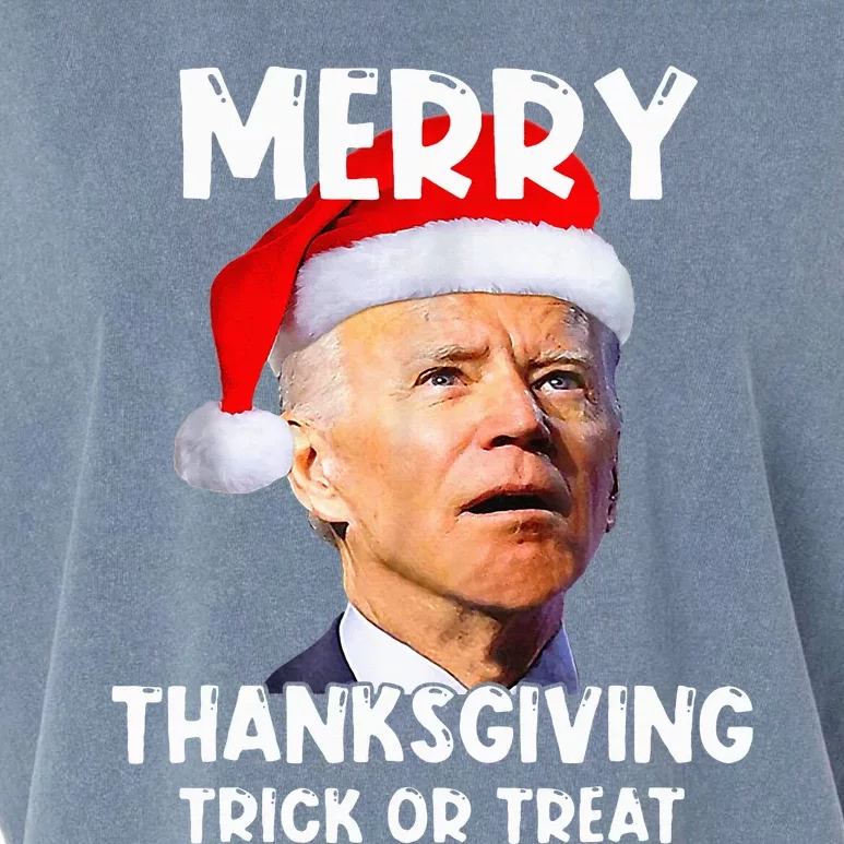 Santa Biden Merry Thanksgiving Trick Or Treat Christmas Meme Garment-Dyed Women's Muscle Tee