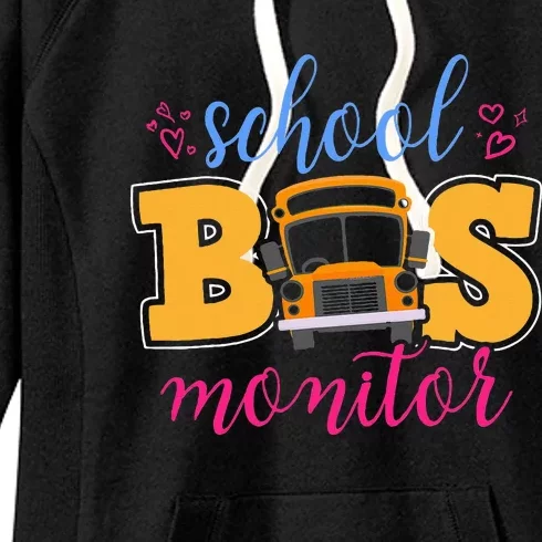 School Bus Monitor Heart Women's Fleece Hoodie