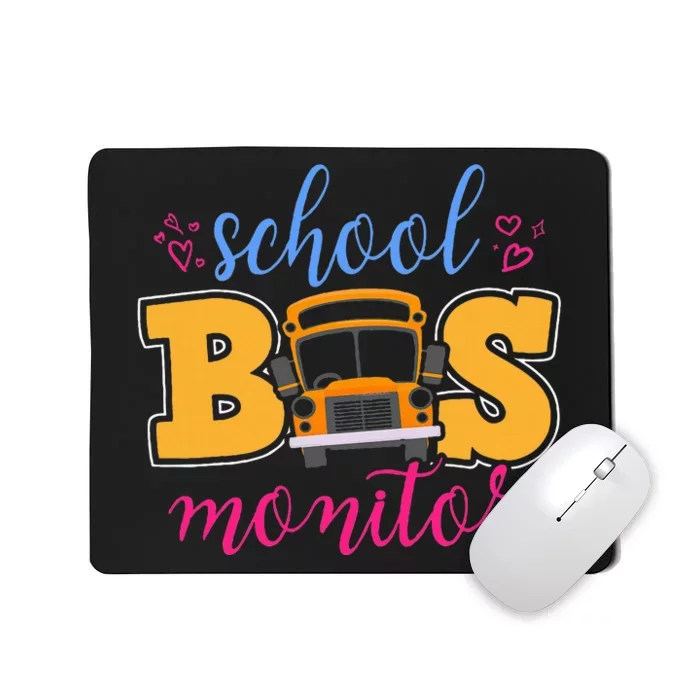 School Bus Monitor Heart Mousepad