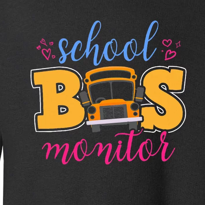 School Bus Monitor Heart Toddler Sweatshirt