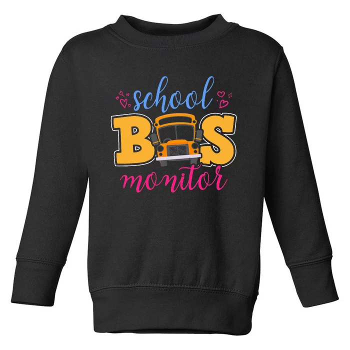 School Bus Monitor Heart Toddler Sweatshirt