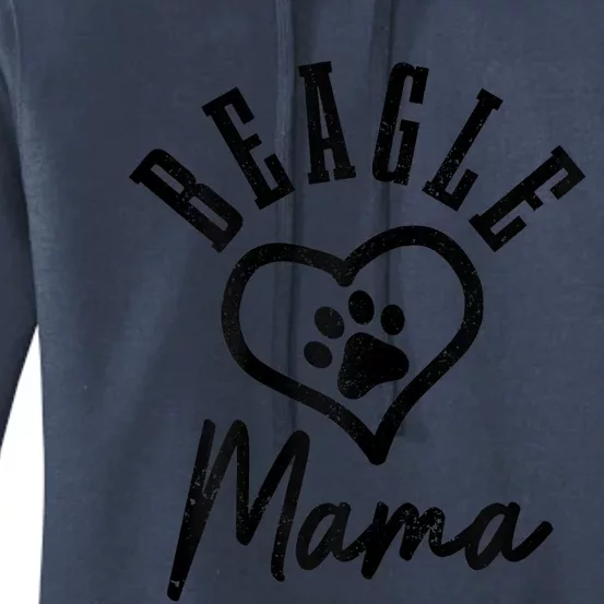 S Beagle Mama Heart Paw Funny Cute Dog Lover Beagle Mom Women's Pullover Hoodie