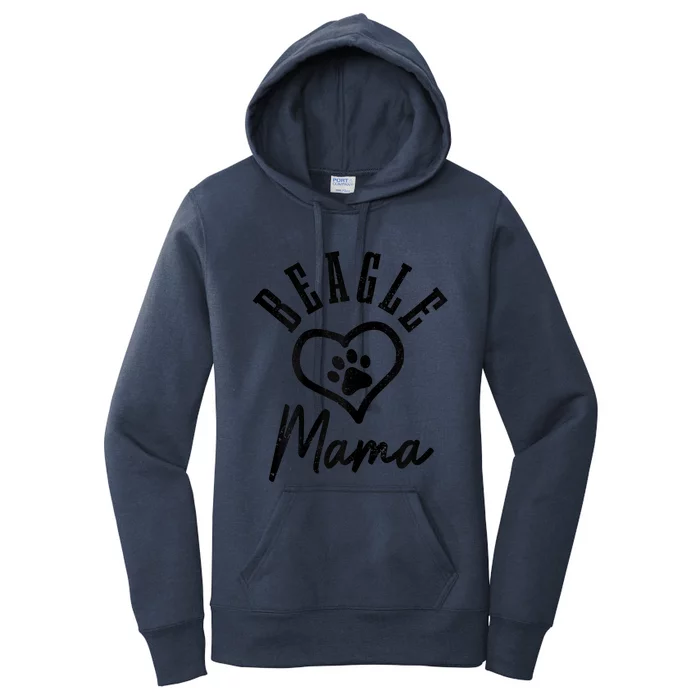 S Beagle Mama Heart Paw Funny Cute Dog Lover Beagle Mom Women's Pullover Hoodie