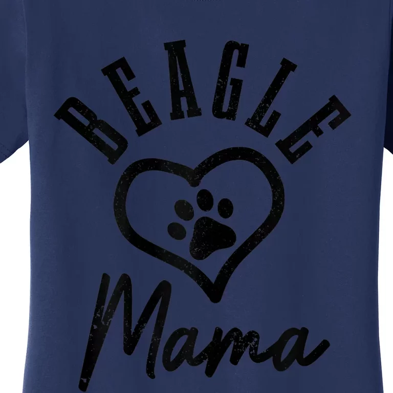 S Beagle Mama Heart Paw Funny Cute Dog Lover Beagle Mom Women's T-Shirt