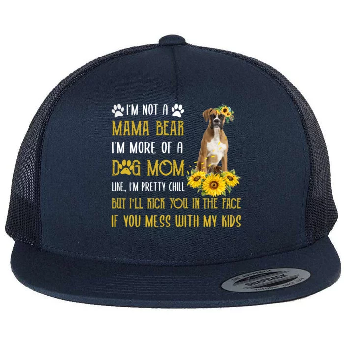 Sunflower Boxer Mom Mothers Day Dog Mom Gift Flat Bill Trucker Hat