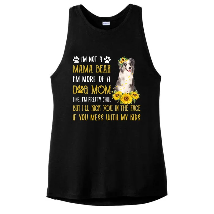 Sunflower Blue Merle Collie Mom Mothers Day Dog Mom Gift Ladies Tri-Blend Wicking Tank