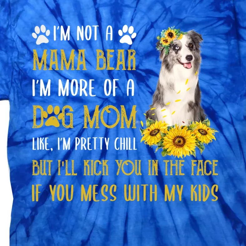 Sunflower Blue Merle Collie Mom Mothers Day Dog Mom Gift Tie-Dye T-Shirt