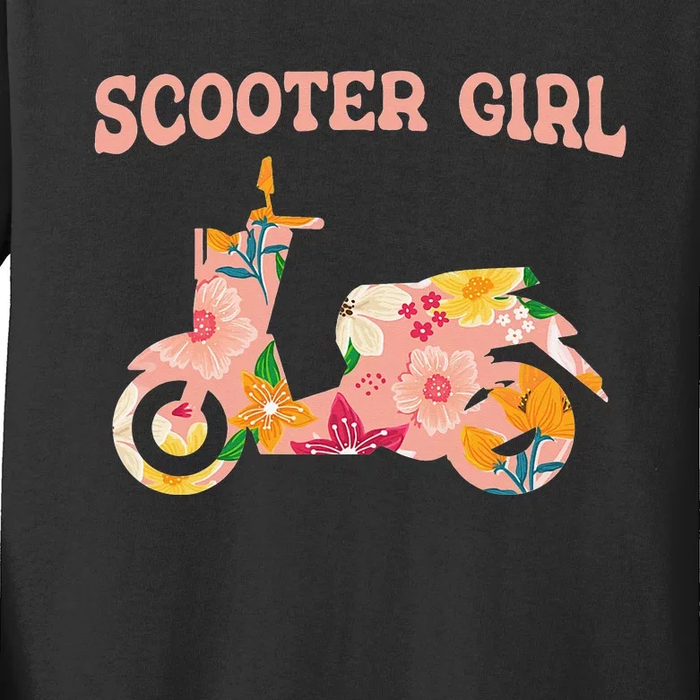 Scooter Bike Motorbike Mobility Scoot Moped Scooter Kids Long Sleeve Shirt