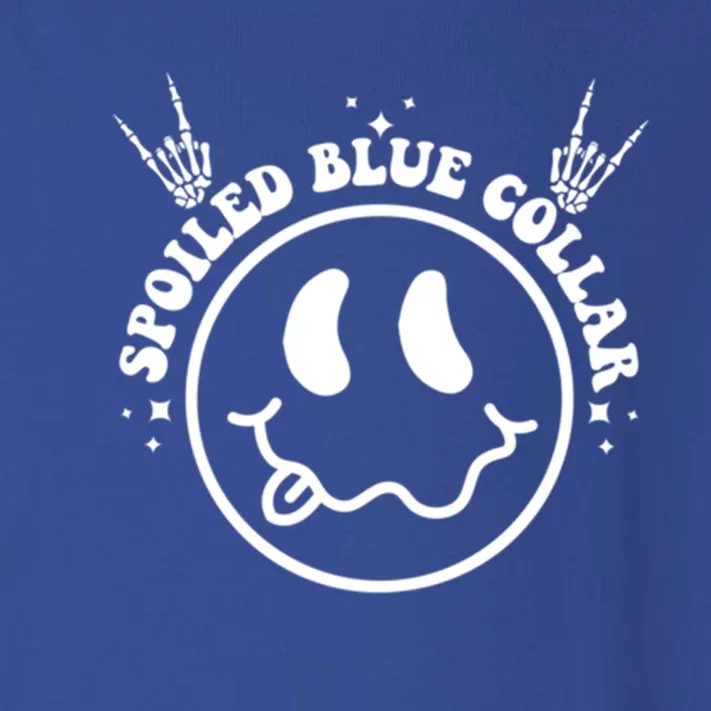 Spoiled By My Blue Collar Funny Wife Groovy (Two Side) Cute Gift Toddler Long Sleeve Shirt