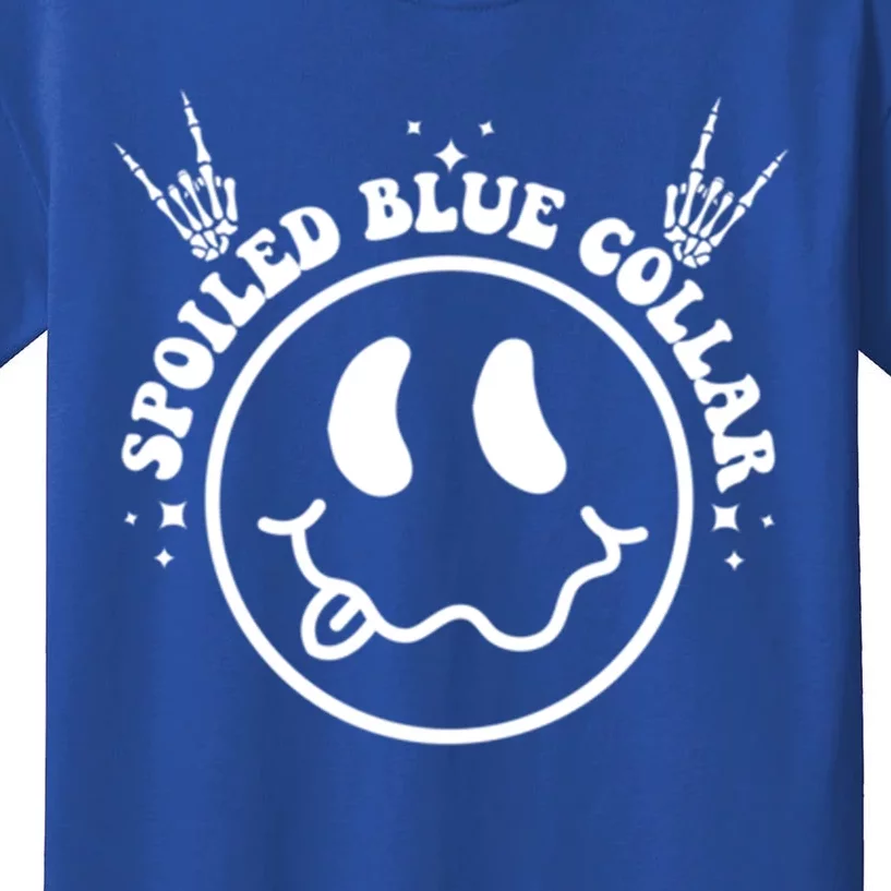 Spoiled By My Blue Collar Funny Wife Groovy (Two Side) Cute Gift Kids T-Shirt