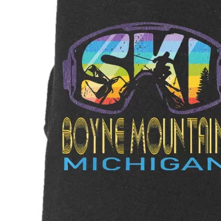 Ski Boyne Mountain Michigan Skiing Vacation Doggie 3-End Fleece Hoodie