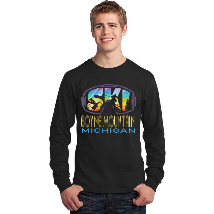 Ski Boyne Mountain Michigan Skiing Vacation Tall Long Sleeve T-Shirt