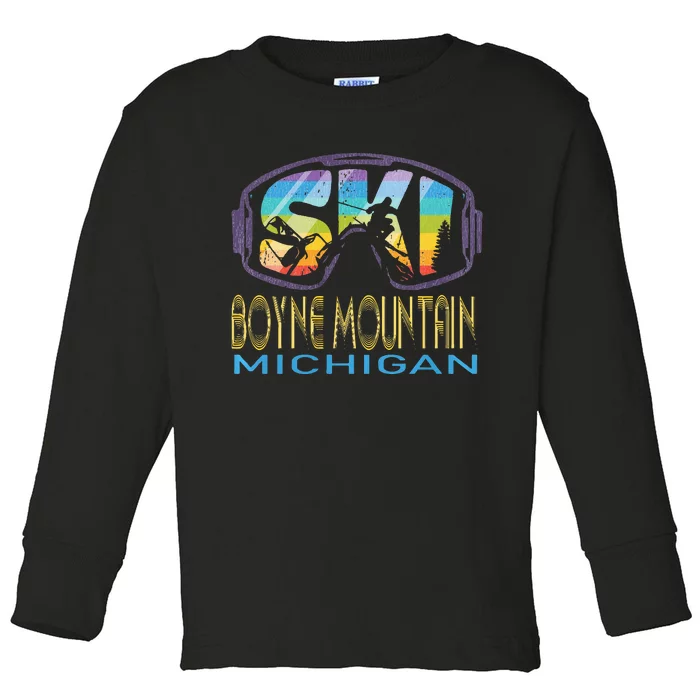 Ski Boyne Mountain Michigan Skiing Vacation Toddler Long Sleeve Shirt