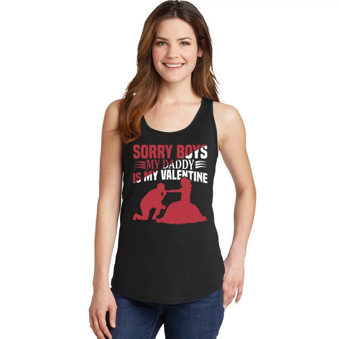 Sorry Boys My Daddy Is My Valentine Ladies Essential Tank