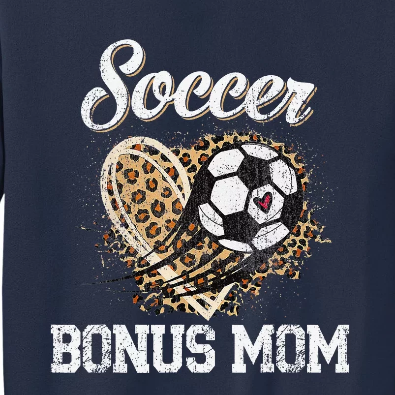 Soccer Bonus Mom Leopard Heart Proud Mom Sport Lover Sweatshirt