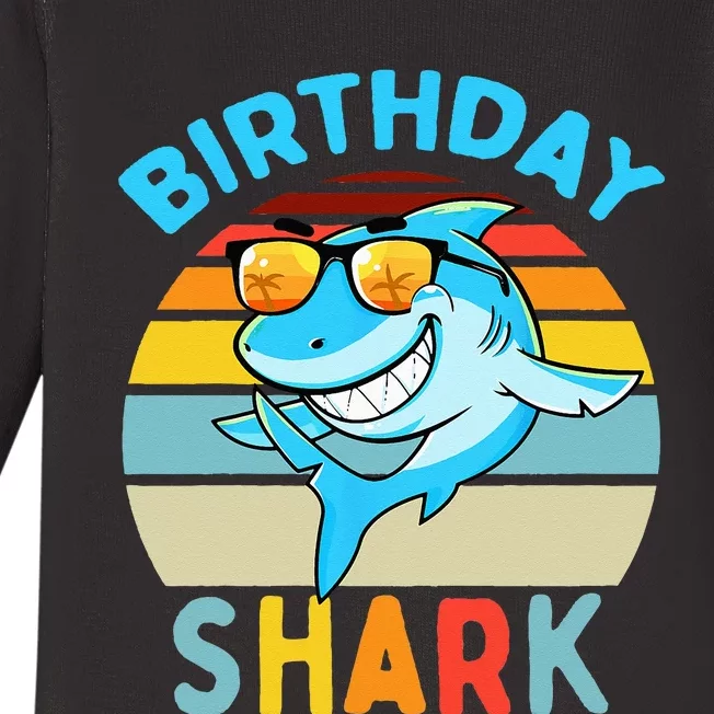 Shark Birthday Matching Family Baby Long Sleeve Bodysuit