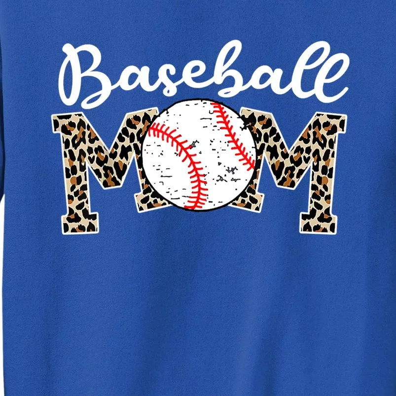 Softball Baseball Mom Leopard Tee Mother's Day Meaningful Gift Sweatshirt