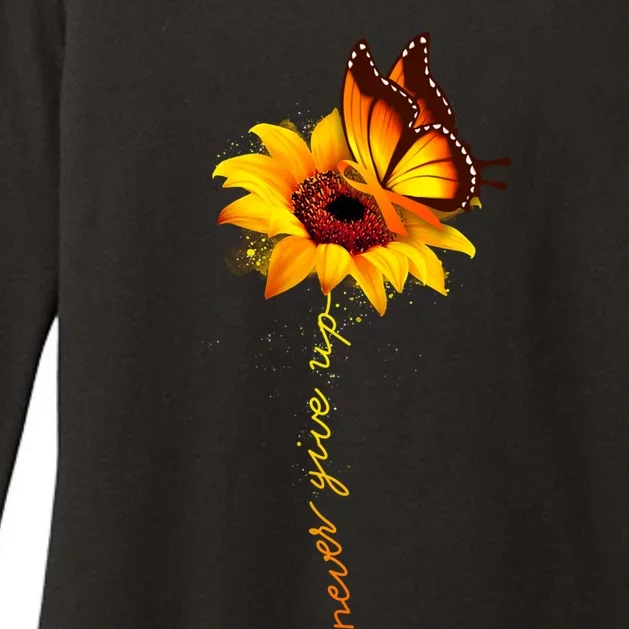 Sunflower Butterfly Multiple Sclerosis Awareness Ms Warrior Gift Womens CVC Long Sleeve Shirt