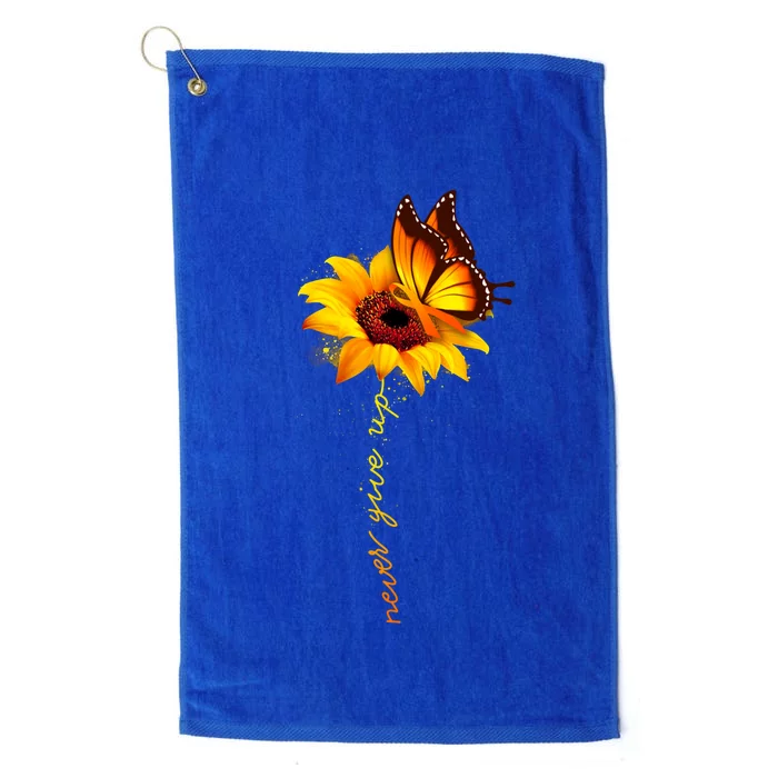 Sunflower Butterfly Multiple Sclerosis Awareness Ms Warrior Gift Platinum Collection Golf Towel