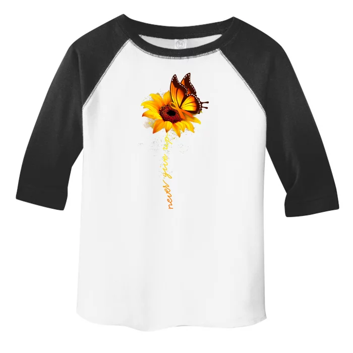 Sunflower Butterfly Multiple Sclerosis Awareness Ms Warrior Gift Toddler Fine Jersey T-Shirt