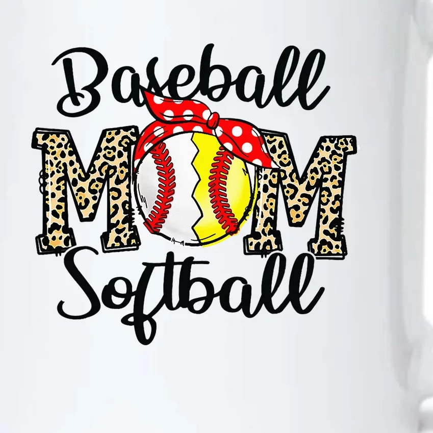 Softball Baseball Mom Leopard Tee Mother's Day Black Color Changing Mug