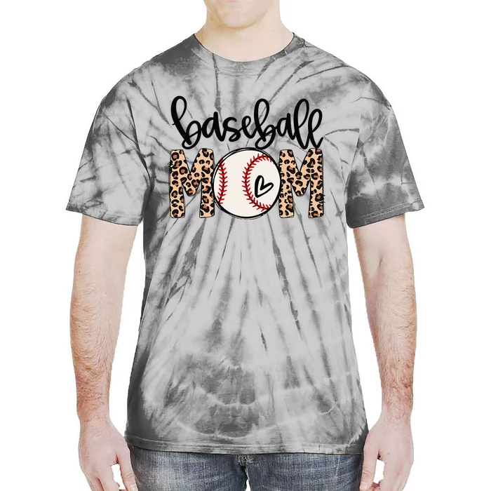 Softball Baseball Mom Leopard Tee Mother's Day Tie-Dye T-Shirt