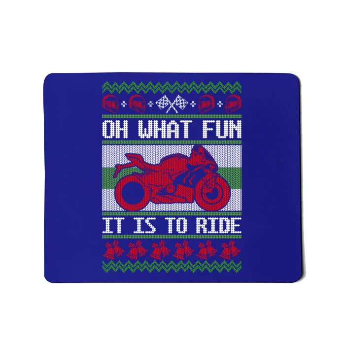 Sport Bike Motorcycle Rider Ugly Christmas Sweater Fun Braap Gift Mousepad