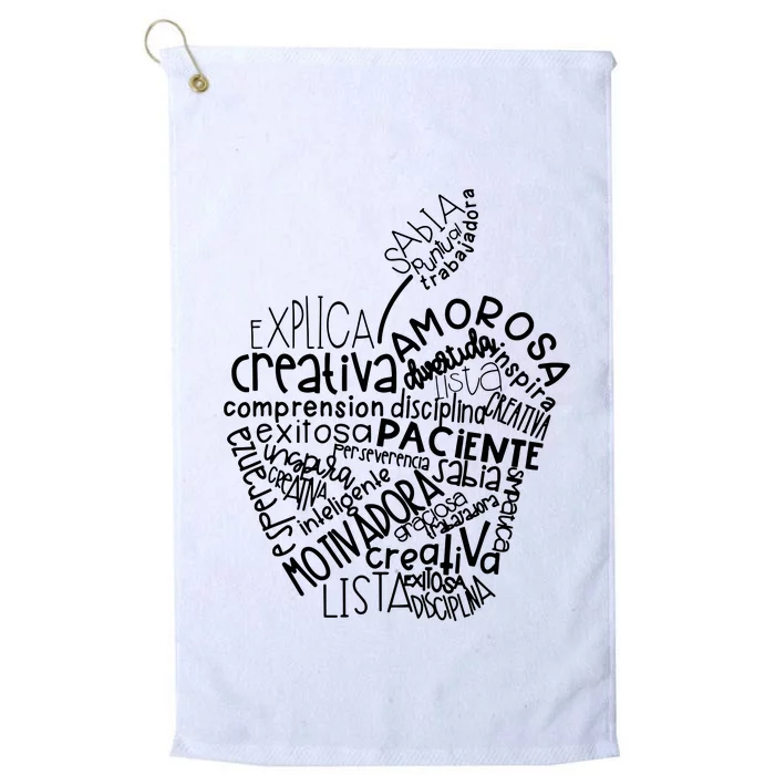 Spanish Bilingual Maestra Teacher Gift Platinum Collection Golf Towel