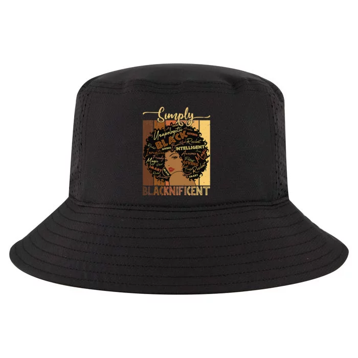 Simply Blacknificent Magic Juneteenth Afro Woman Black Cool Comfort Performance Bucket Hat