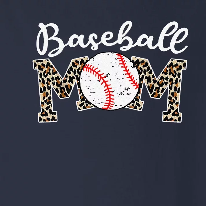 Softball Baseball Mom Leopard Mothers Day Toddler Long Sleeve Shirt