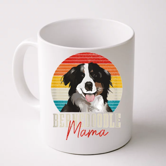 S Bernedoodle Mama Dog Owner Vintage Retro Bernedoodle Mom Front & Back Coffee Mug