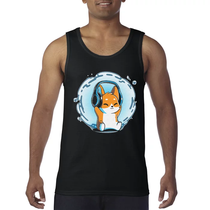 Surrounded by Music funny animal cat Tank Top