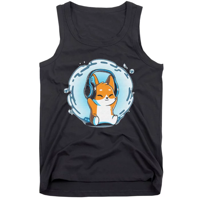 Surrounded by Music funny animal cat Tank Top