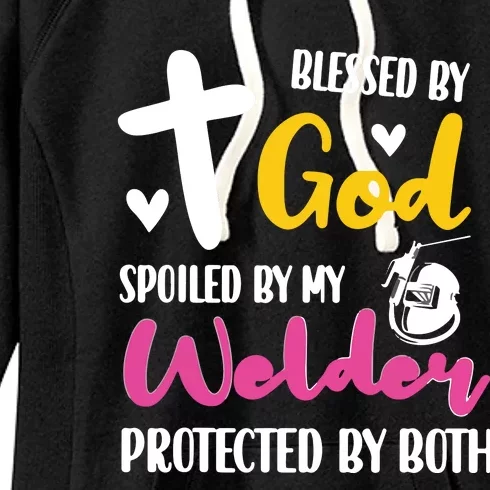 Spoiled By My Oilfield Man Husband Oilfield Worker Wife Women's Fleece Hoodie