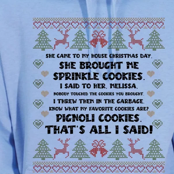 She Brought Me Sprinkle Cookies Ugly Christmas Family Funny Gift Unisex Surf Hoodie