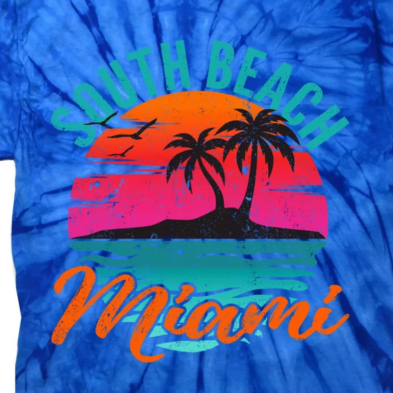 South Beach Miami Florida Sunset Vacation Distressed Grunge Cool Gift Tie-Dye T-Shirt