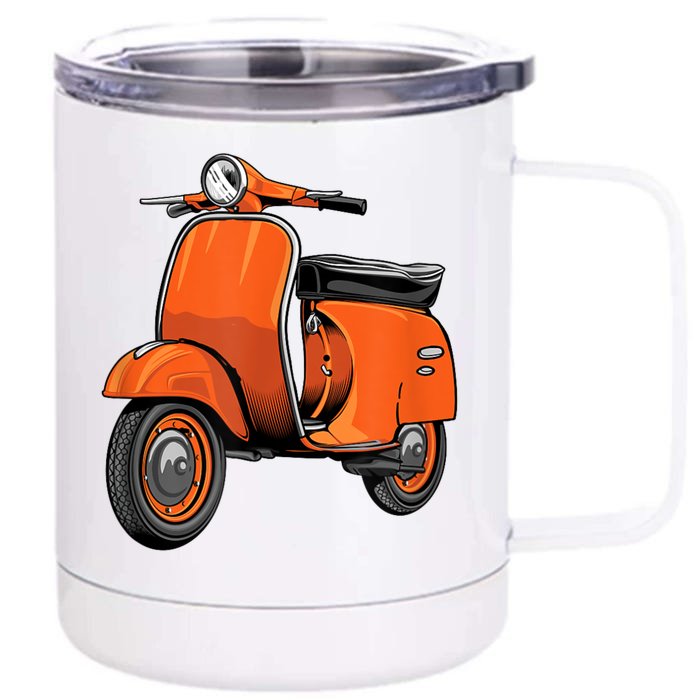 Scooter Bike Motorbike Scoot Moped Scooter Front & Back 12oz Stainless Steel Tumbler Cup