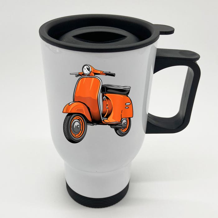 Scooter Bike Motorbike Scoot Moped Scooter Front & Back Stainless Steel Travel Mug