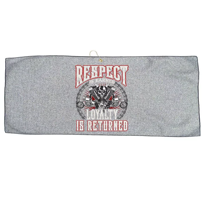 Skull Biker Motorcycle Respect Loyalty Throttle Cool Gift Large Microfiber Waffle Golf Towel