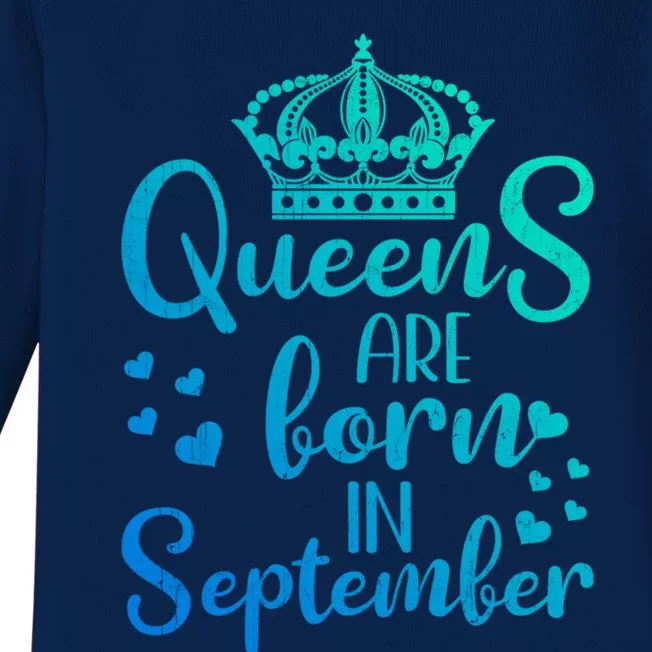 September Bday Meaningful Gift Queens Are Born In September Great Gift Baby Long Sleeve Bodysuit