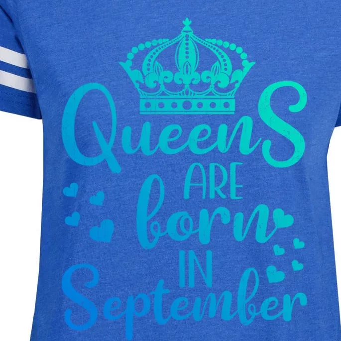 September Bday Meaningful Gift Queens Are Born In September Great Gift Enza Ladies Jersey Football T-Shirt