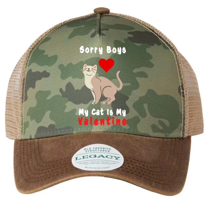 Sorry Boys My Cat Is My Valentine Cute Legacy Tie Dye Trucker Hat