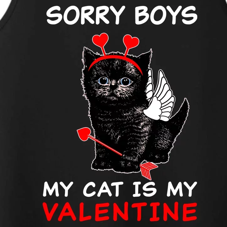 Sorry Boys My Cat Is My Valentine Performance Tank