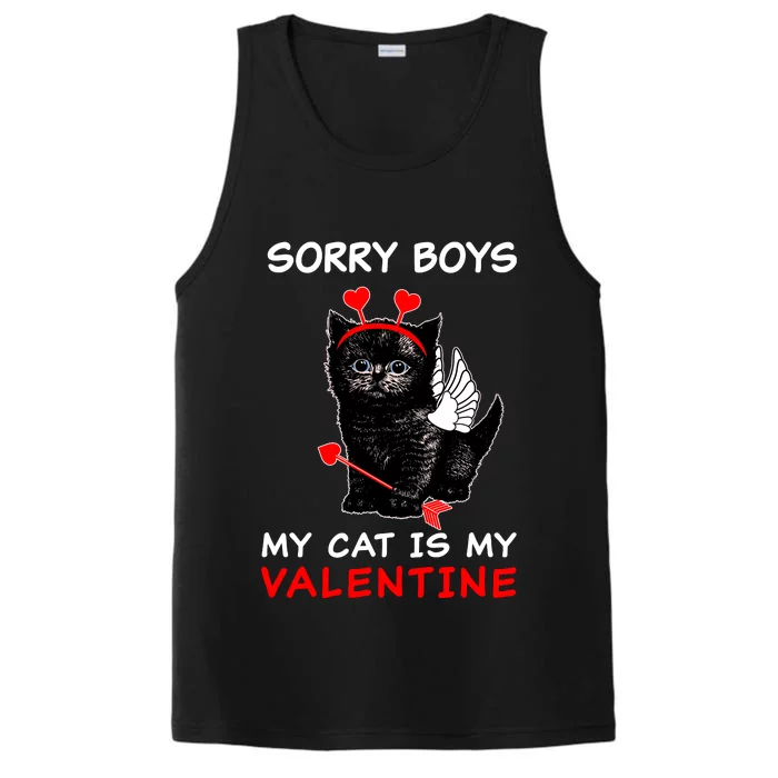 Sorry Boys My Cat Is My Valentine Performance Tank