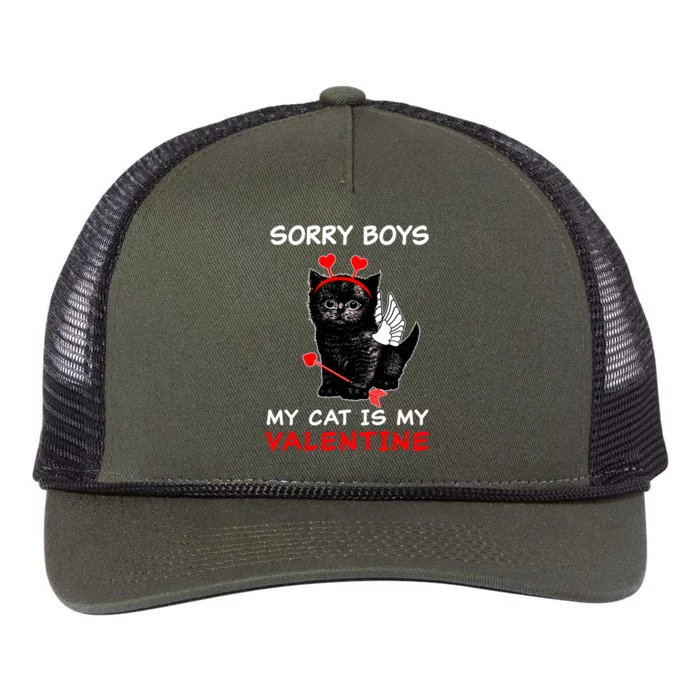 Sorry Boys My Cat Is My Valentine Retro Rope Trucker Hat Cap